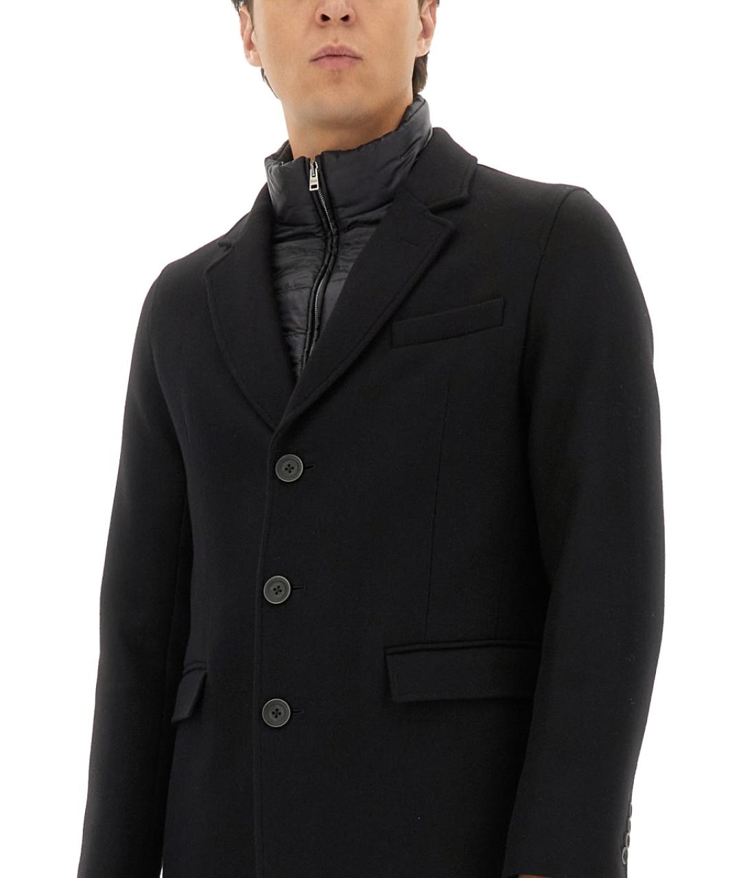 HERNO Черное шерстяное пальто, фото 4