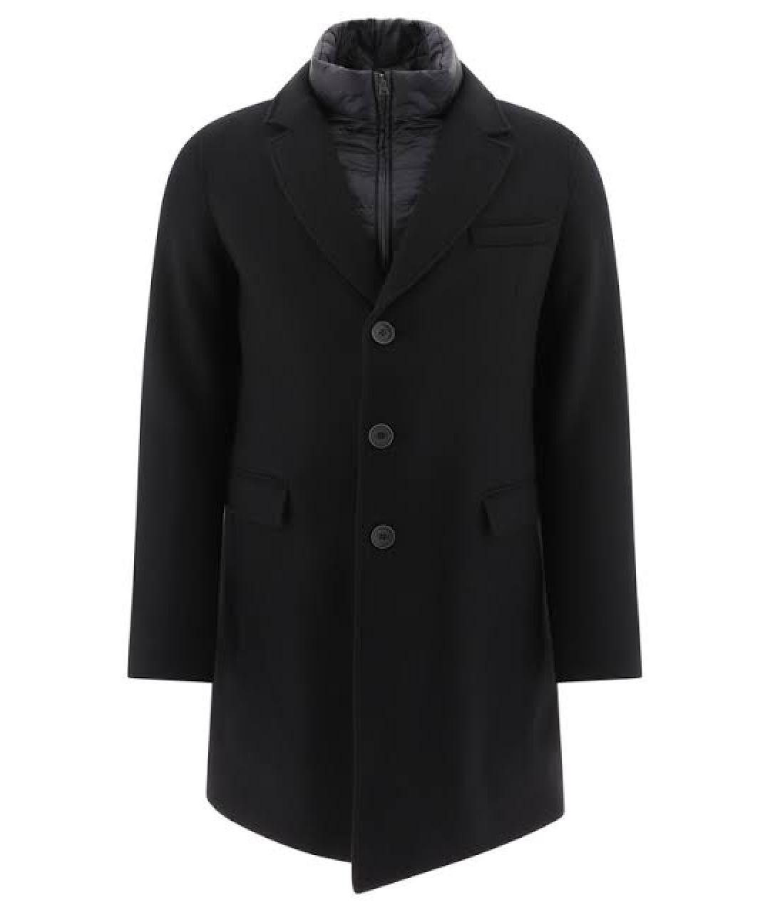 HERNO Черное шерстяное пальто, фото 1