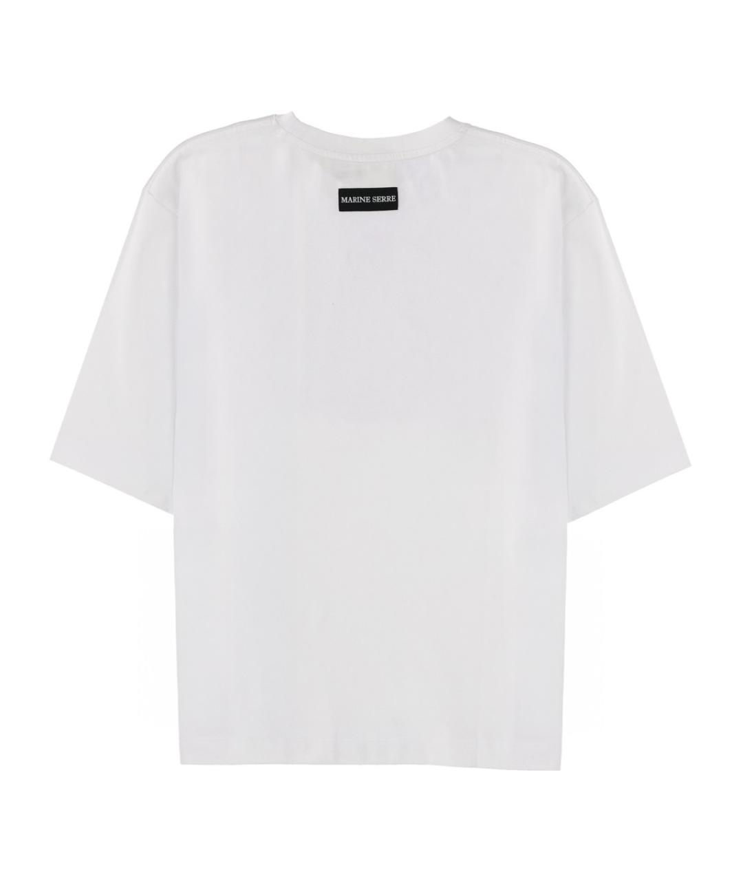 MARINE SERRE Белая хлопковая футболка, фото 2