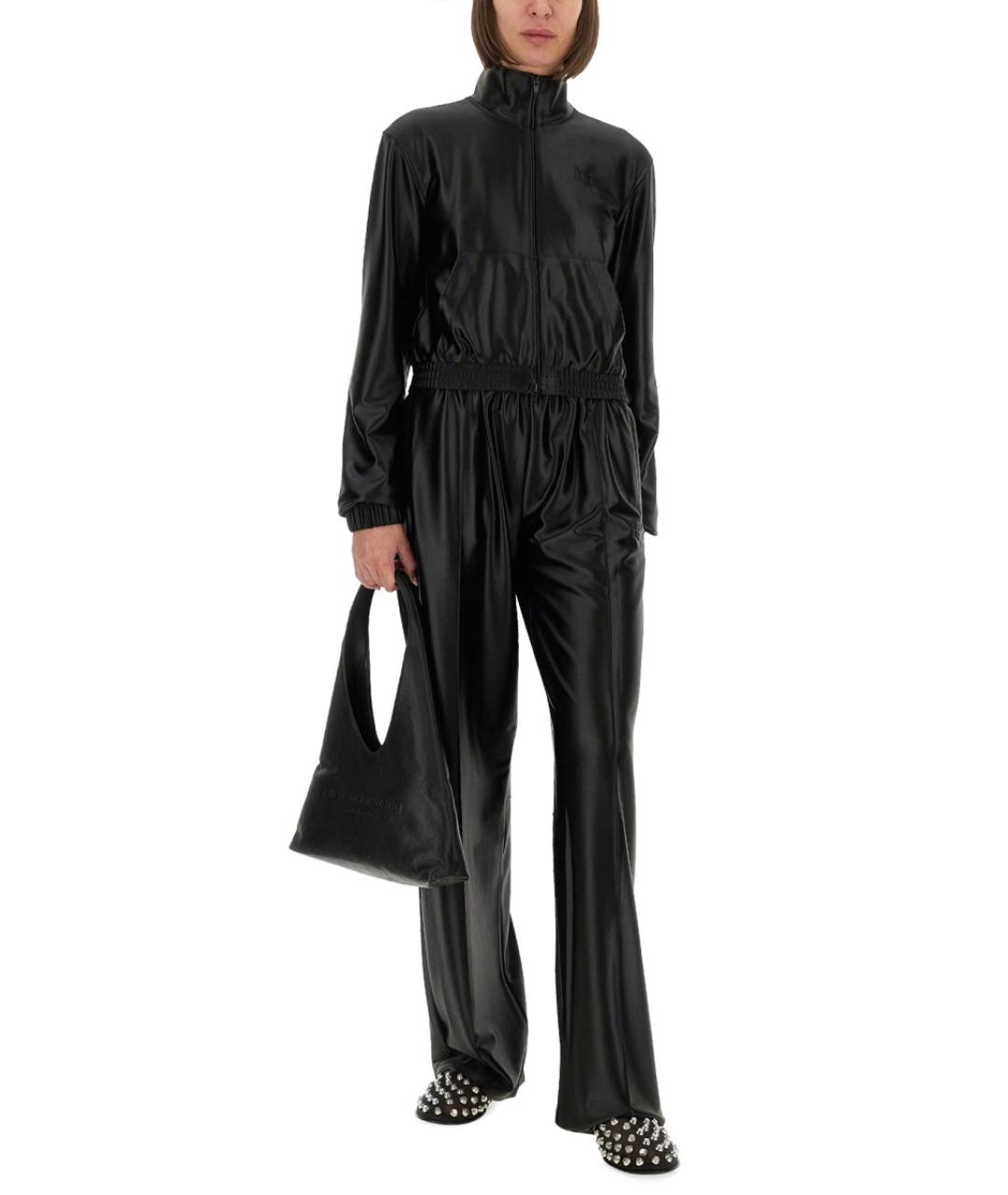 ALEXANDER WANG Черные полиэстеровые прямые брюки, фото 3