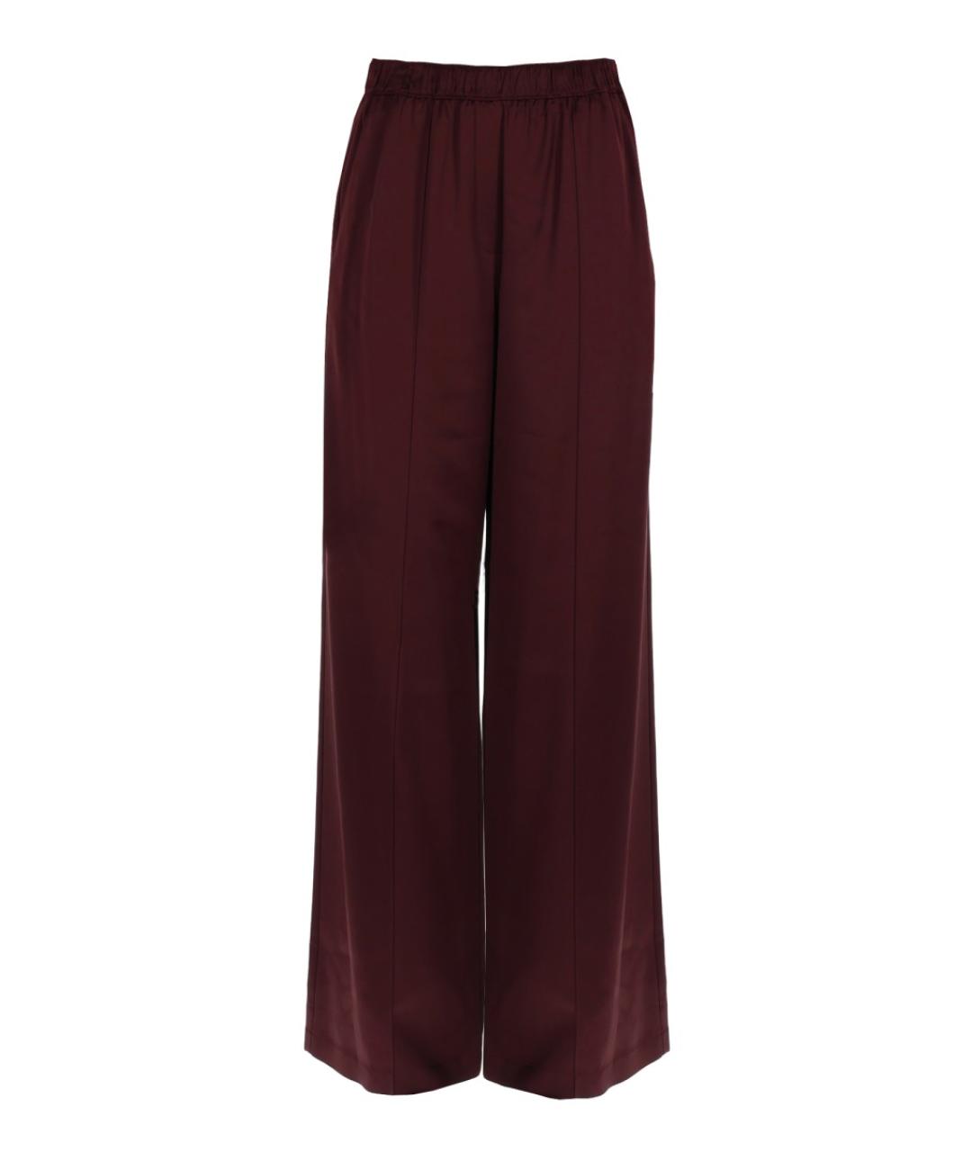 TORY BURCH Бордовые вискозные прямые брюки, фото 1