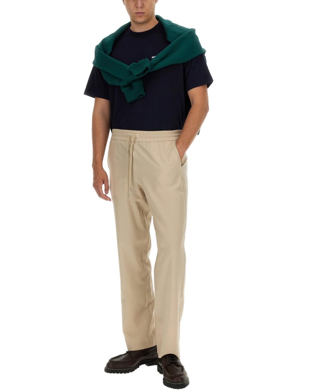 Drole de Monsieur Темно-синяя хлопковая футболка, фото 2