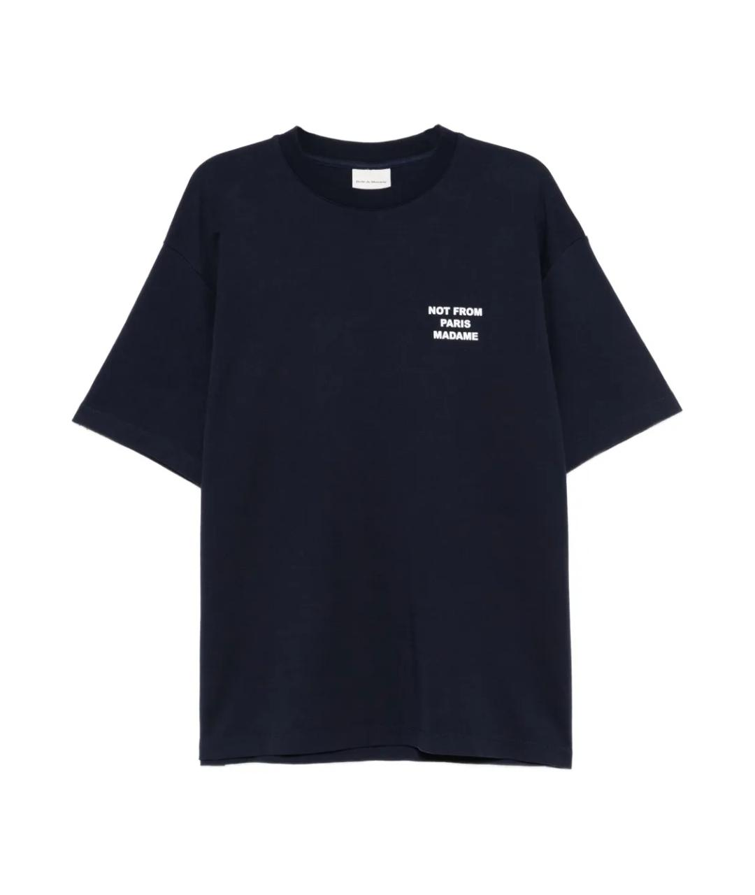 Drole de Monsieur Темно-синяя хлопковая футболка, фото 1