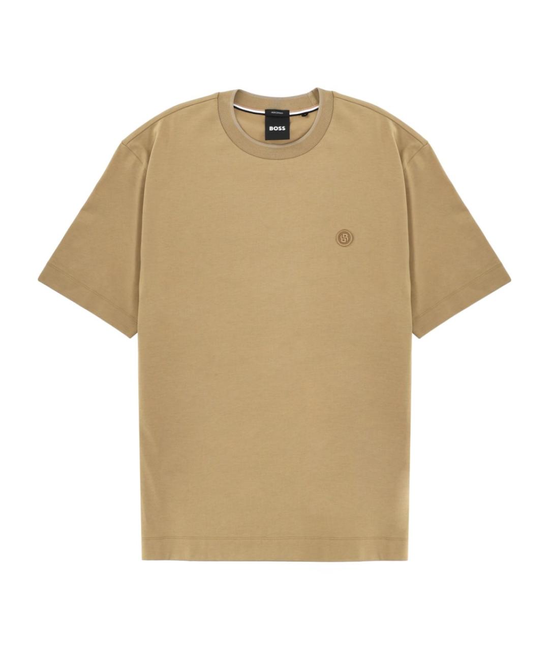 HUGO BOSS Бежевая хлопковая футболка, фото 1