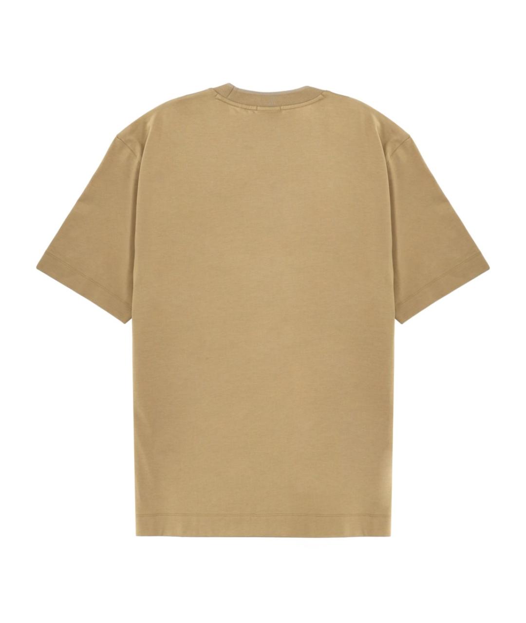 HUGO BOSS Бежевая хлопковая футболка, фото 2