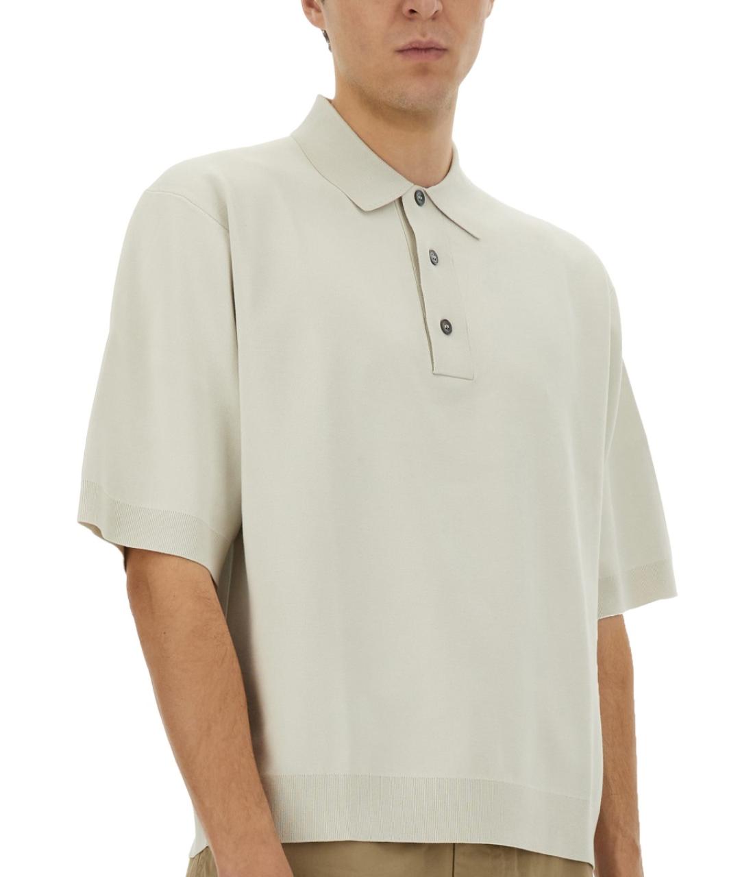 STUDIO NICHOLSON Белое хлопко-полиэстеровое поло с коротким рукавом, фото 4