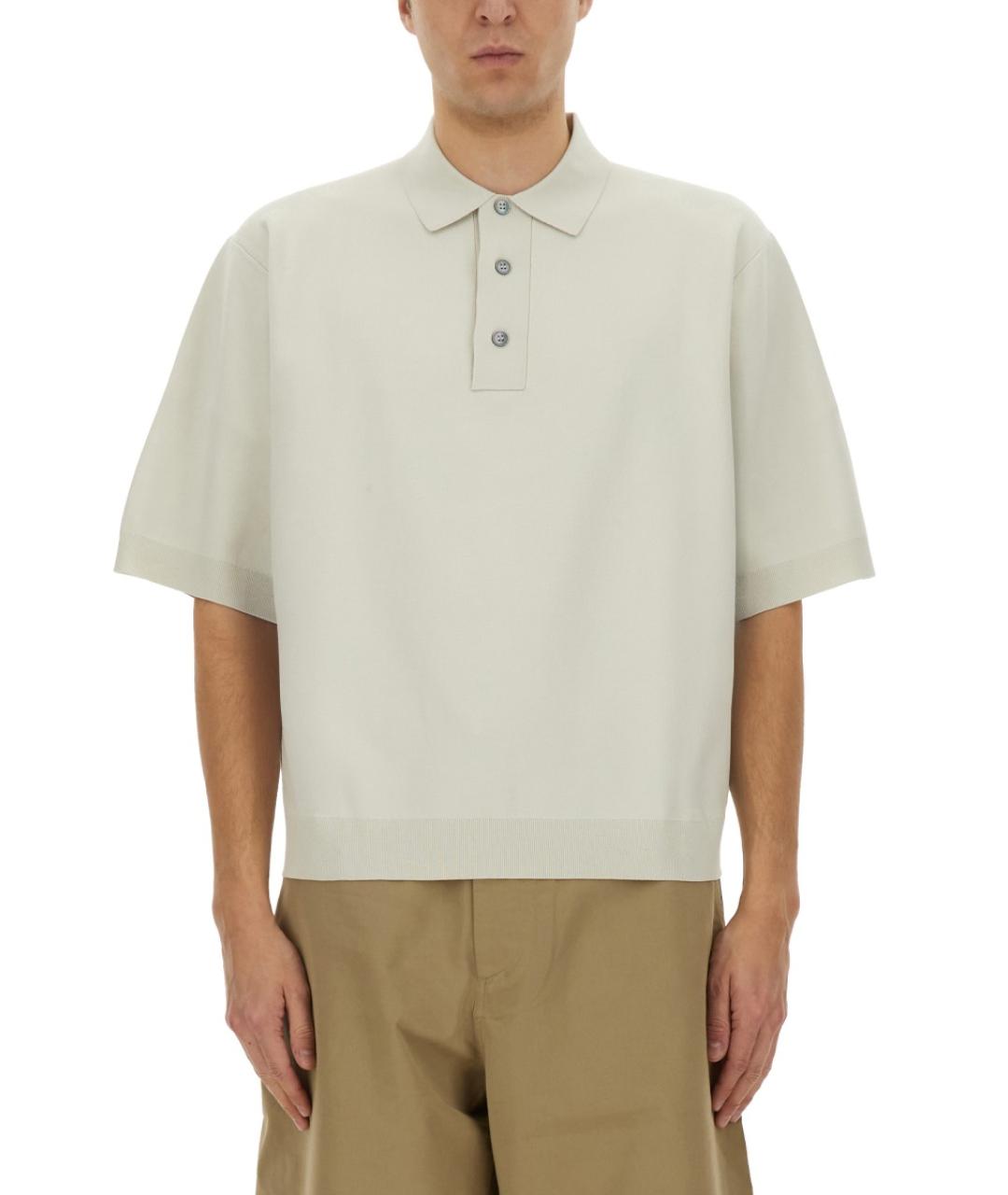 STUDIO NICHOLSON Белое хлопко-полиэстеровое поло с коротким рукавом, фото 5