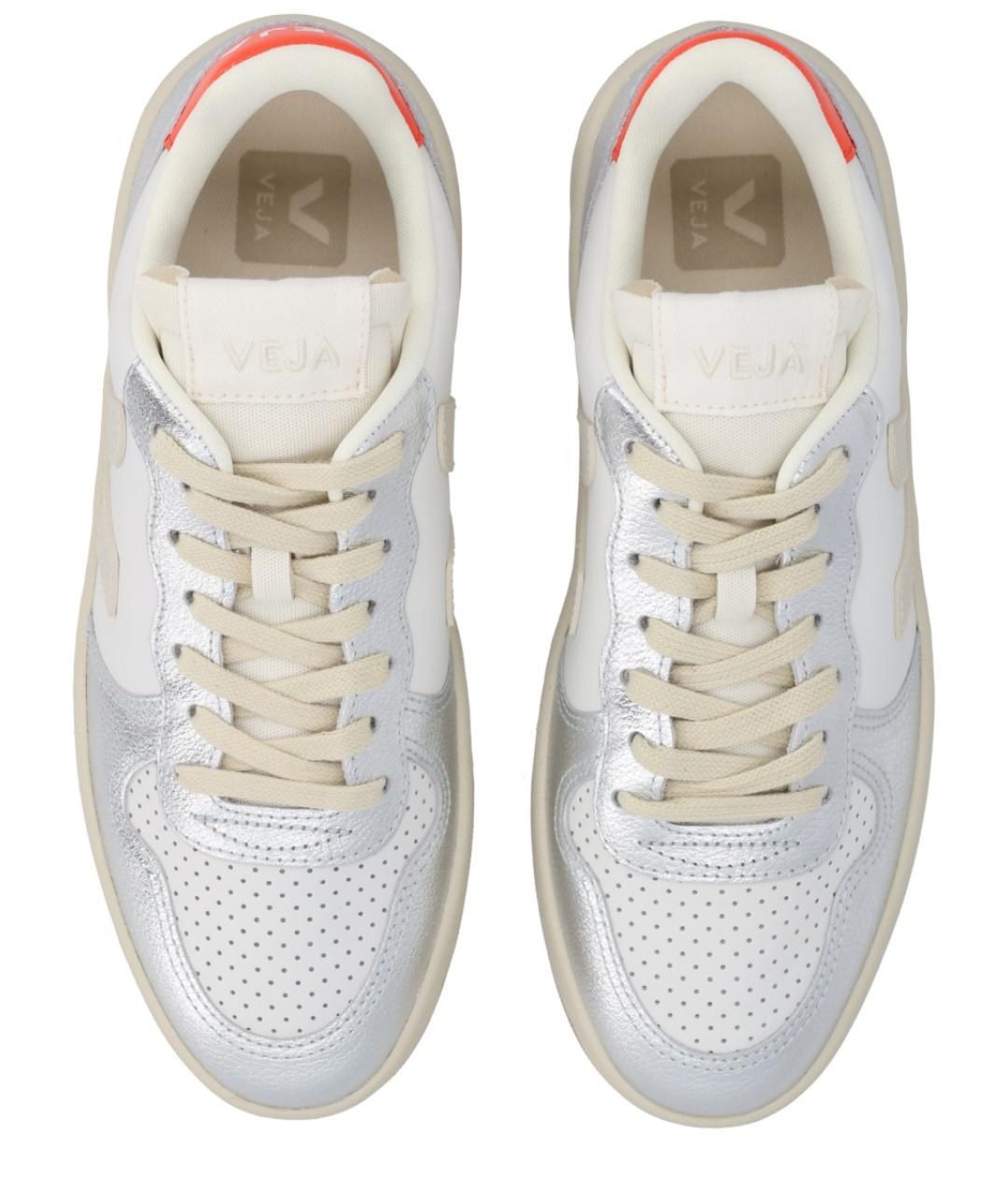 VEJA Серебряные кожаные кроссовки, фото 5