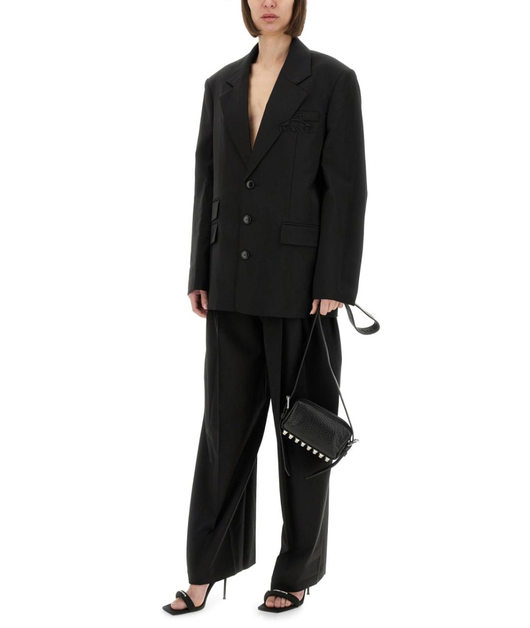 ALEXANDER WANG Черные шерстяные прямые брюки, фото 3