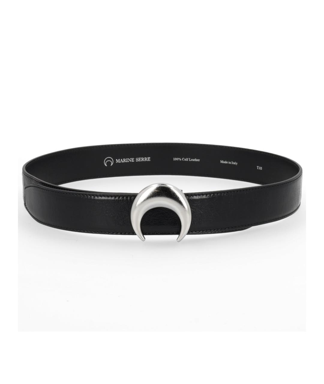 MARINE SERRE Черный кожаный ремень, фото 1
