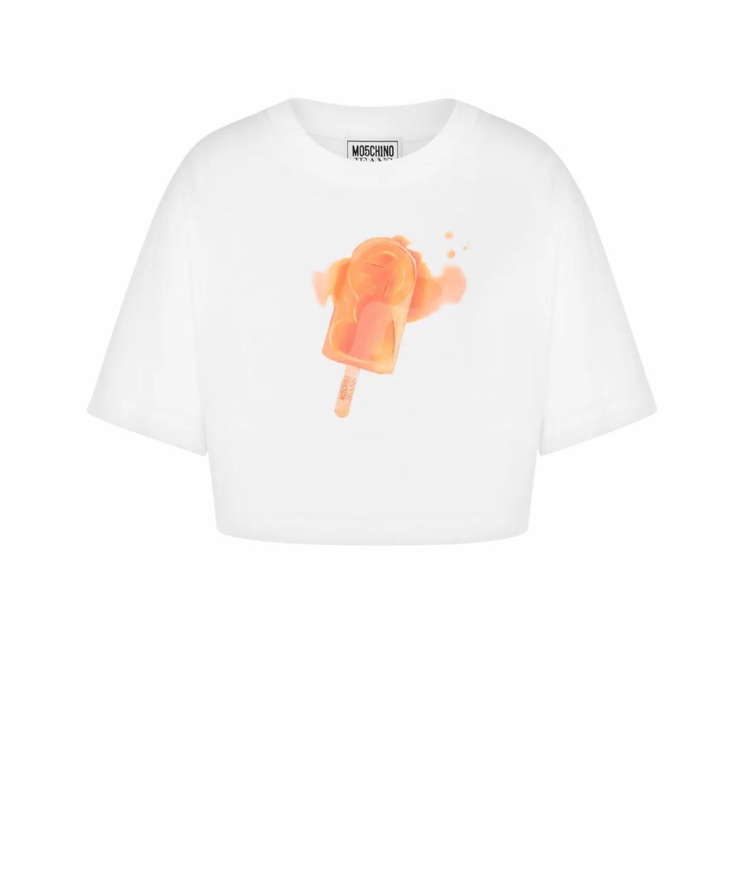 MOSCHINO JEANS Белая хлопковая футболка, фото 1