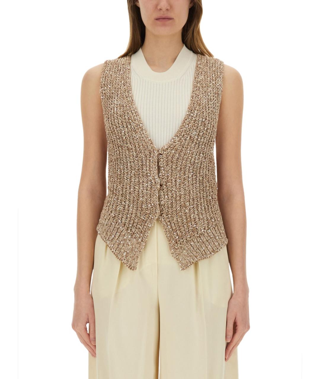 ALYSI Бежевая хлопковая жилетка, фото 5