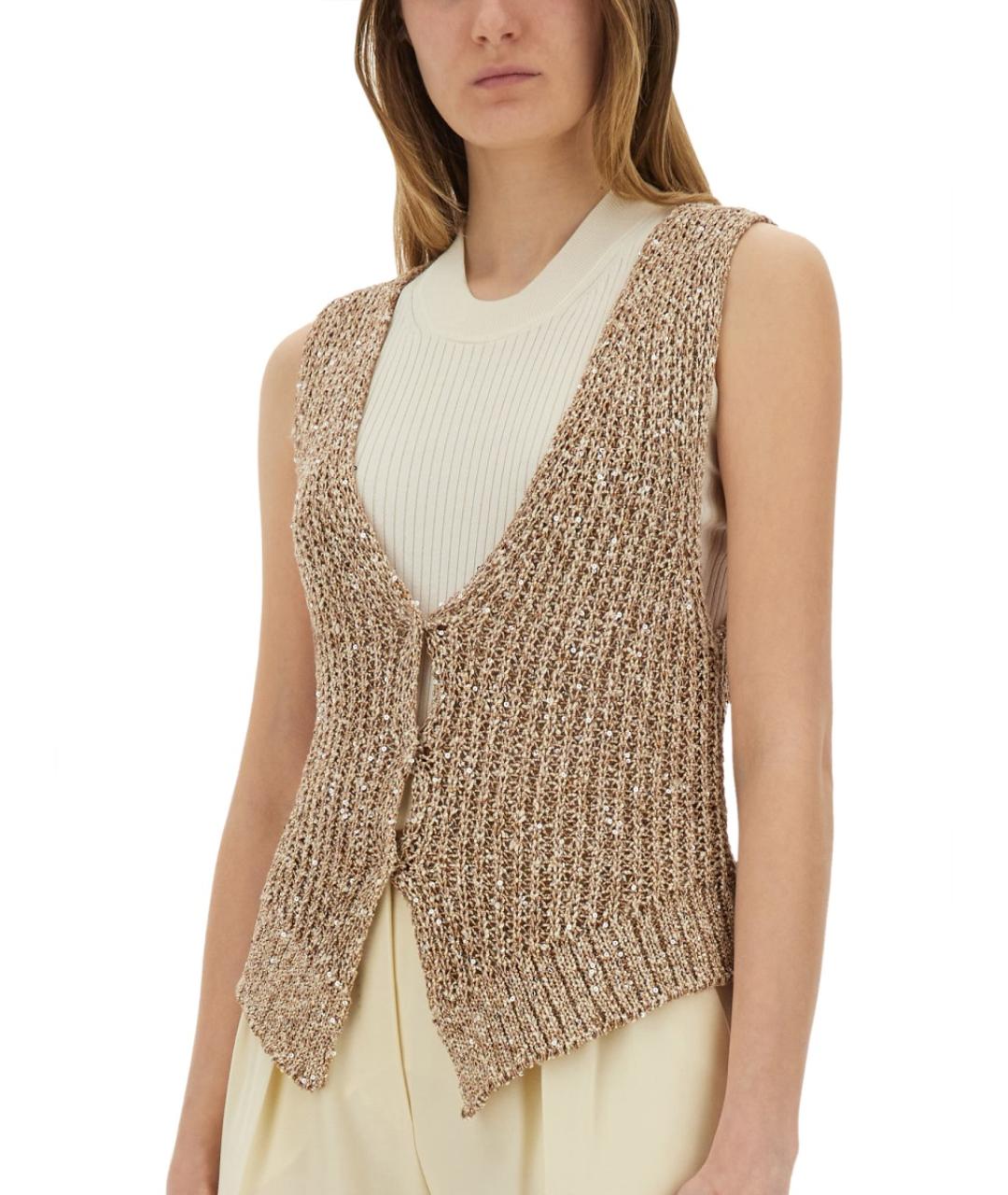 ALYSI Бежевая хлопковая жилетка, фото 4