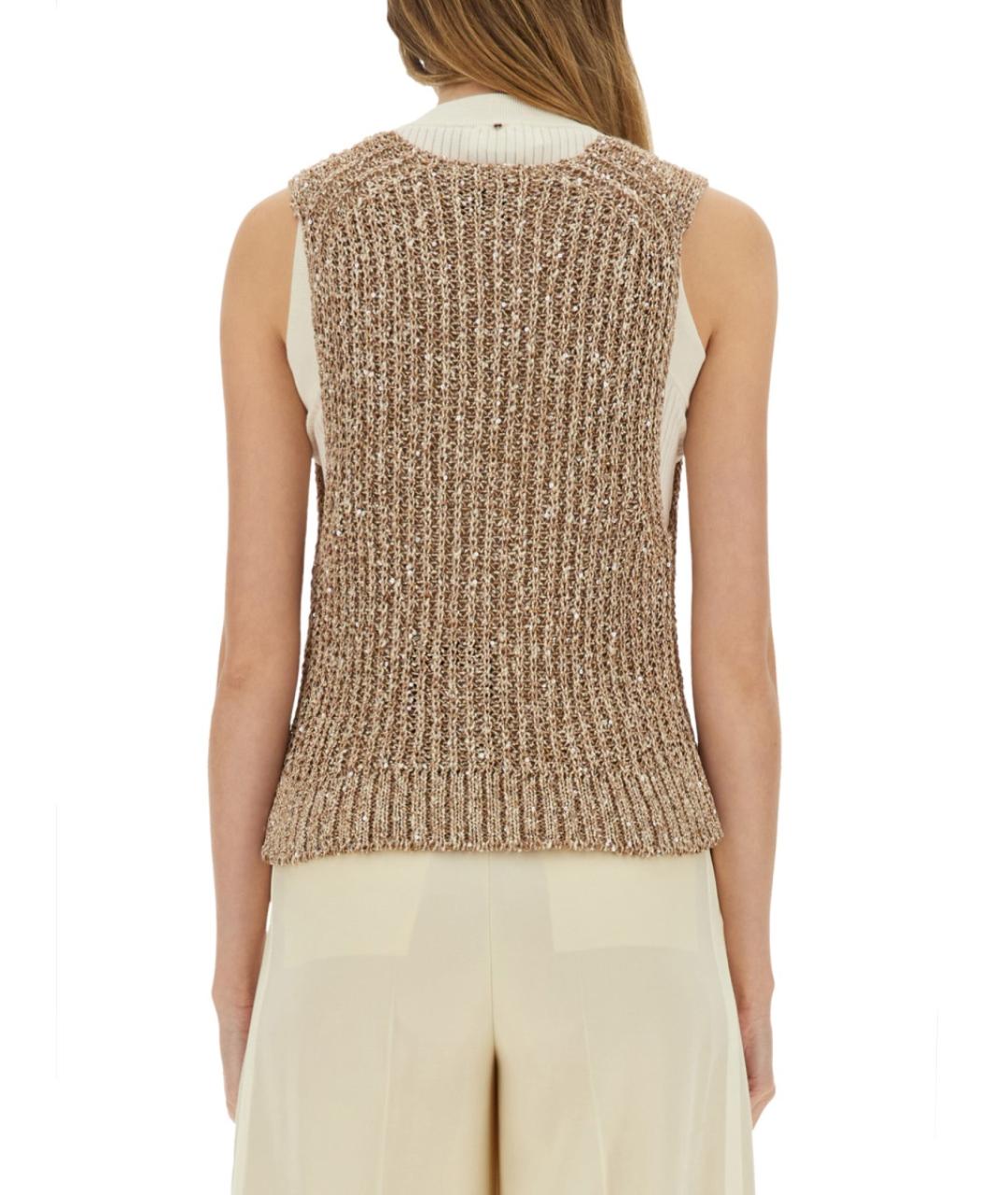 ALYSI Бежевая хлопковая жилетка, фото 3