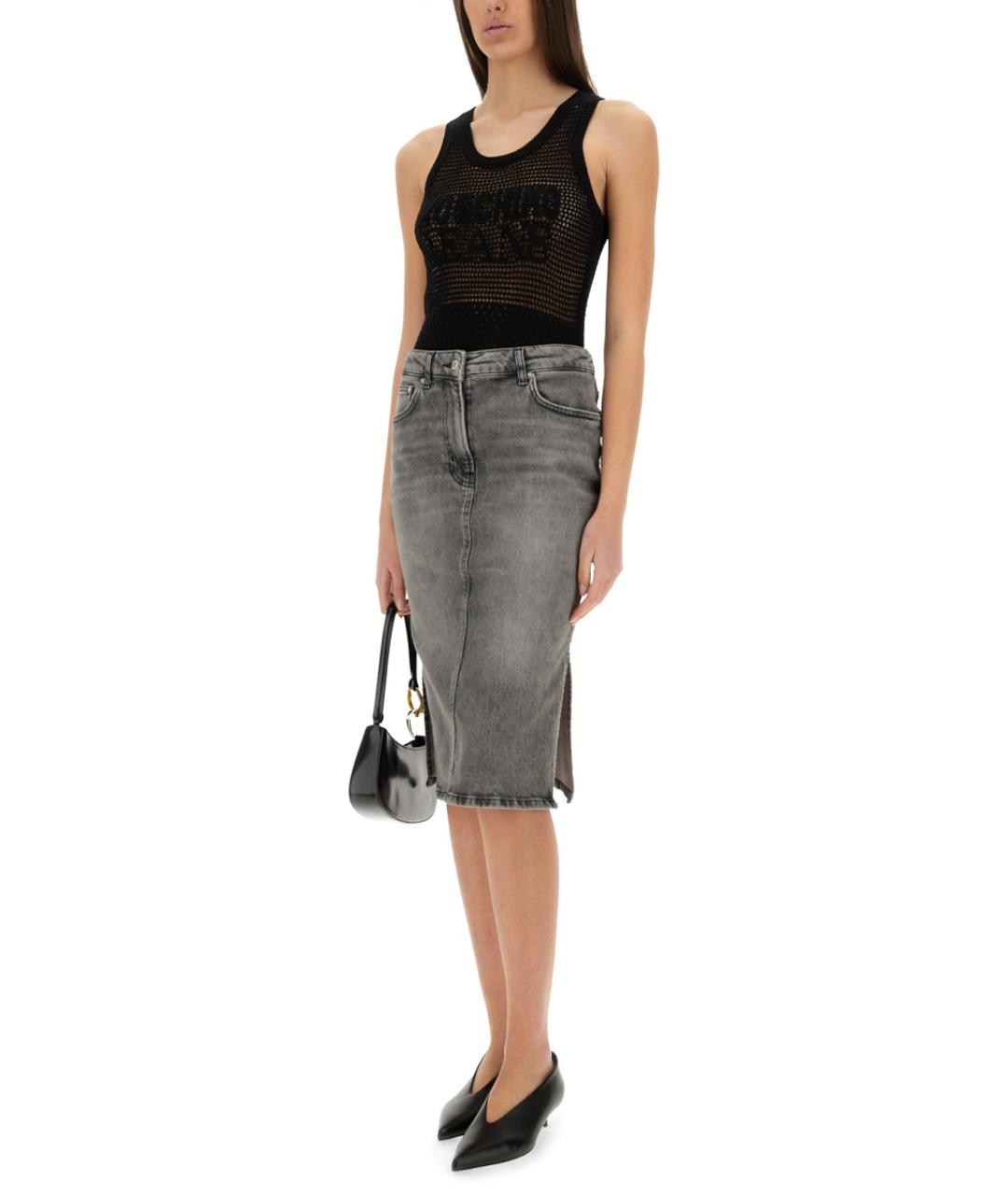 MOSCHINO JEANS Черная хлопковая майка, фото 2