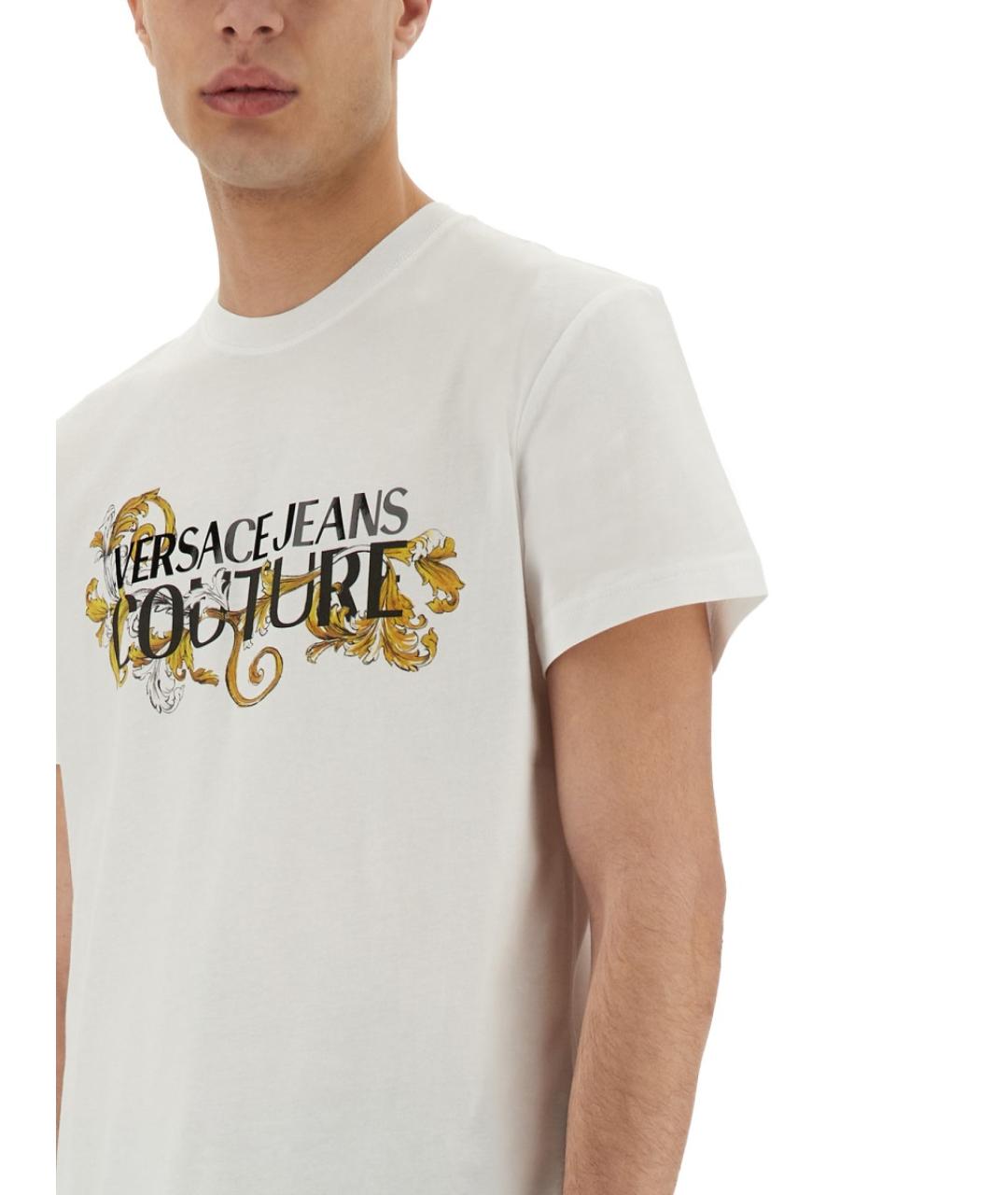 VERSACE JEANS COUTURE Белая хлопковая футболка, фото 4
