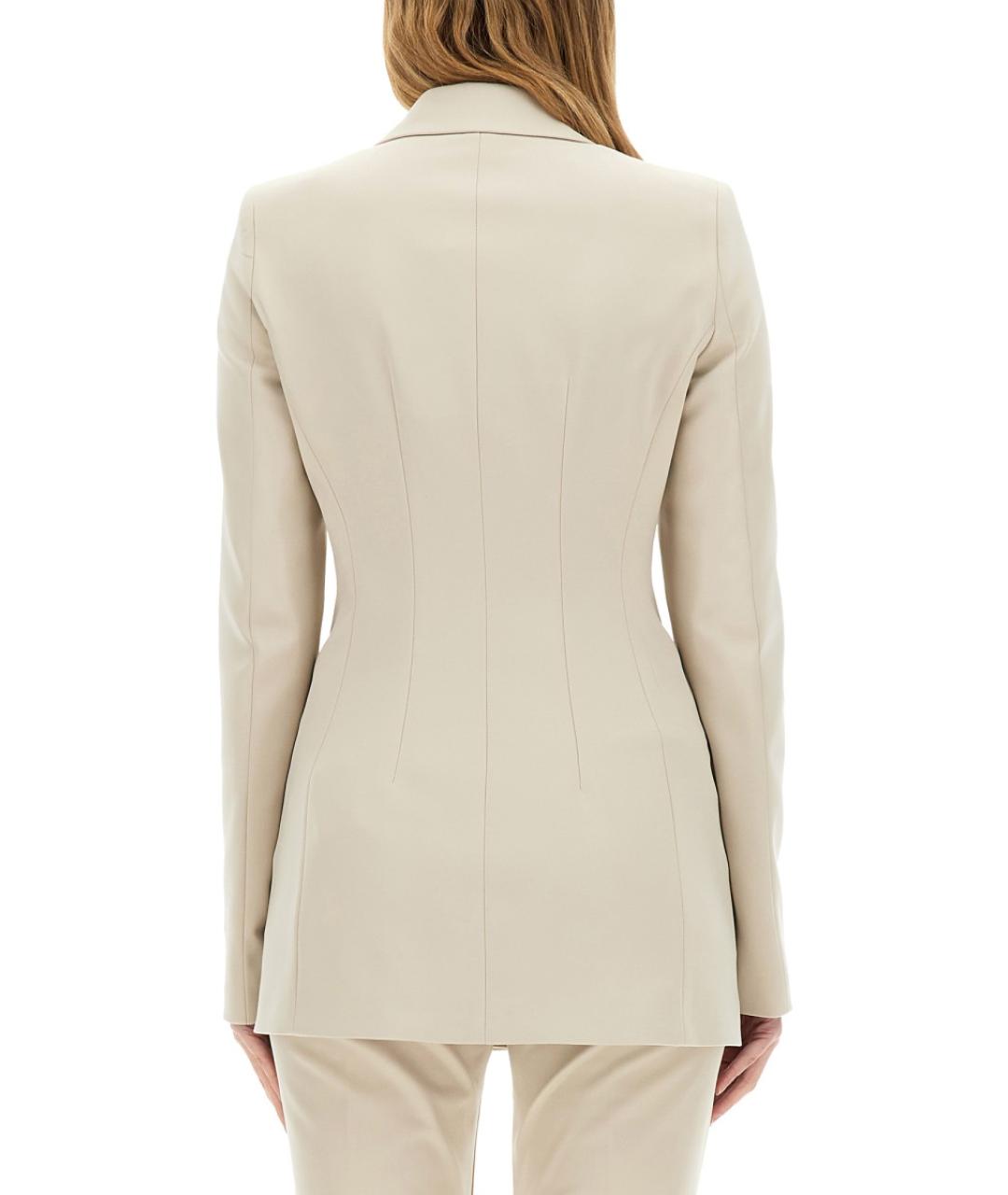 SPORTMAX Бежевый полиамидовый жакет/пиджак, фото 3