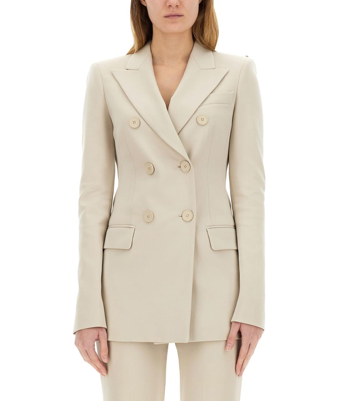 SPORTMAX Бежевый полиамидовый жакет/пиджак, фото 1