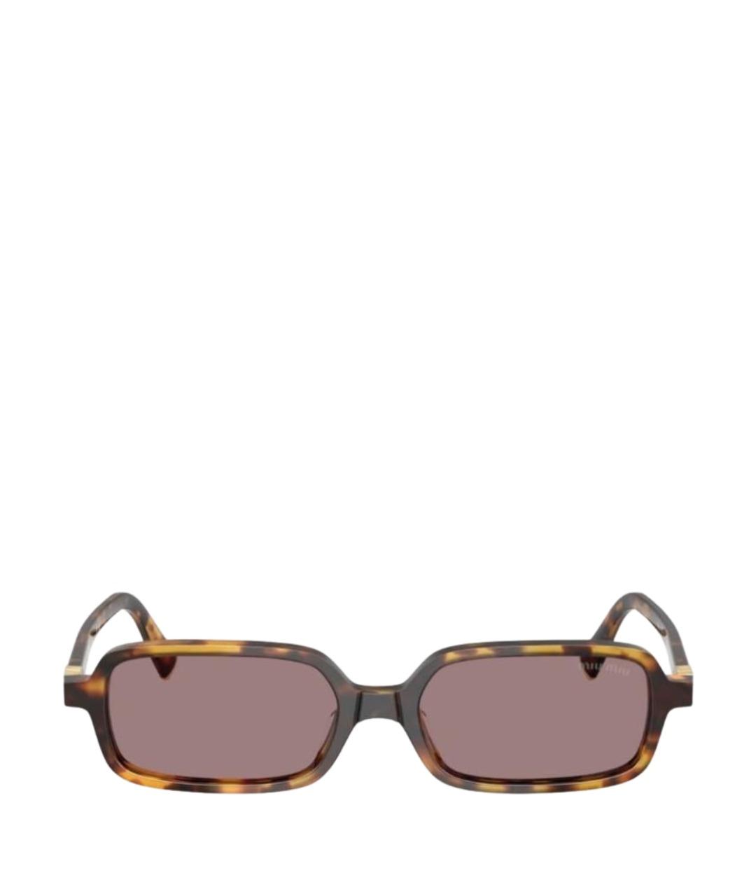 MIU MIU Коричневые пластиковые солнцезащитные очки, фото 1