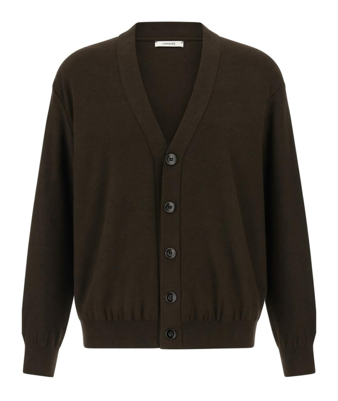 LEMAIRE Коричневый шерстяной кардиган, фото 1