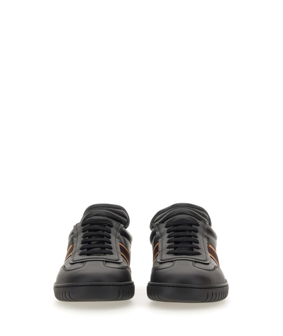 BALLY Черные кожаные низкие кроссовки / кеды, фото 4