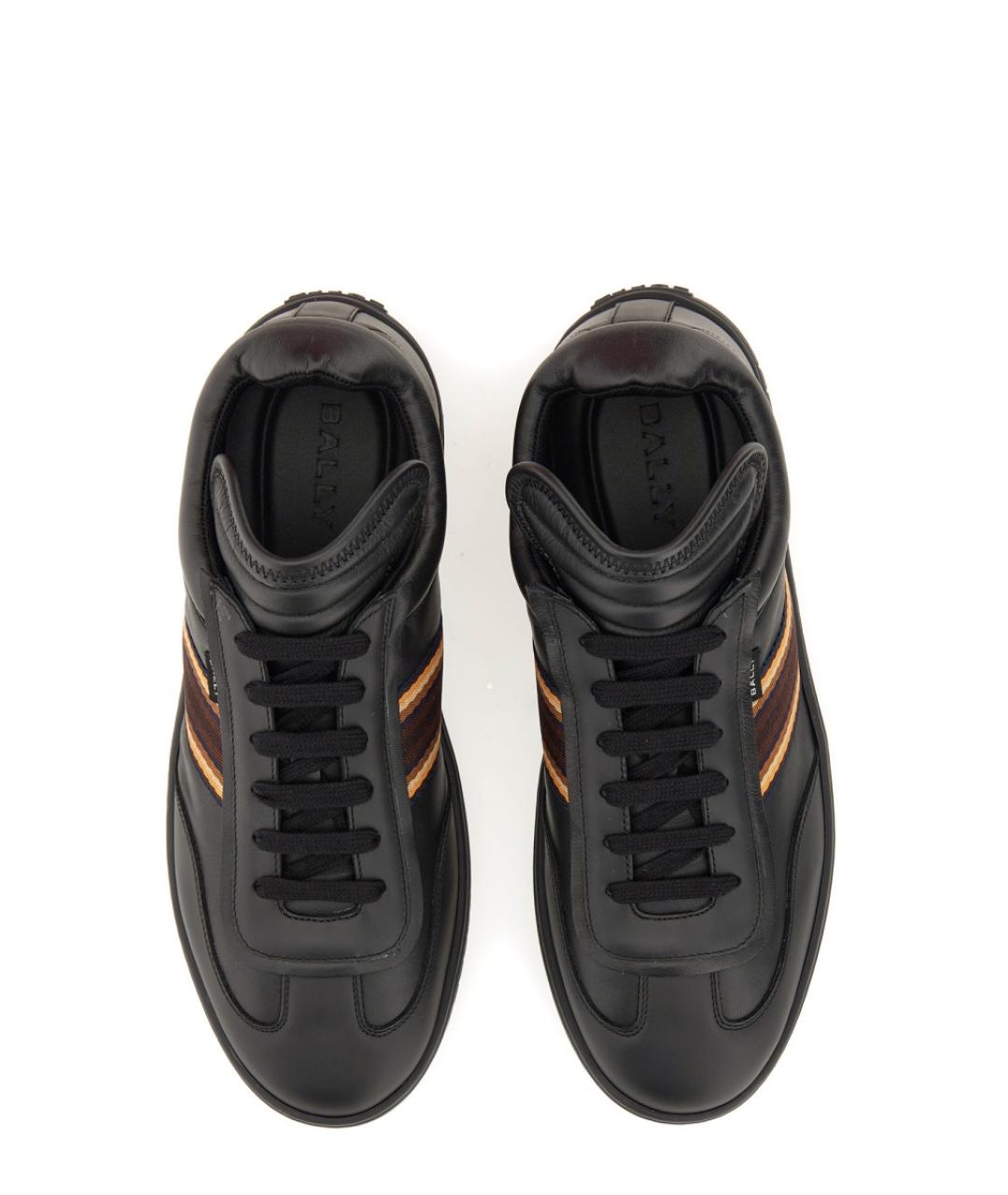 BALLY Черные кожаные низкие кроссовки / кеды, фото 2