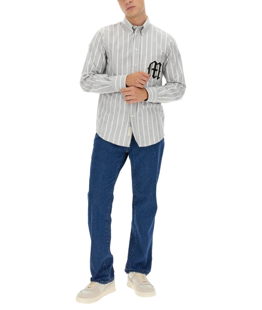 MSGM Серая хлопковая кэжуал рубашка, фото 3