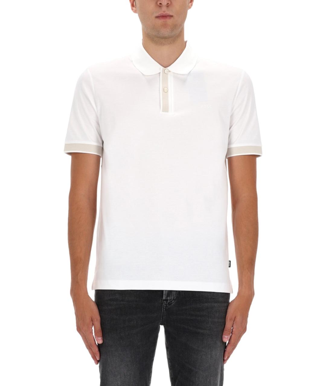 HUGO BOSS Белое хлопковое поло с коротким рукавом, фото 5