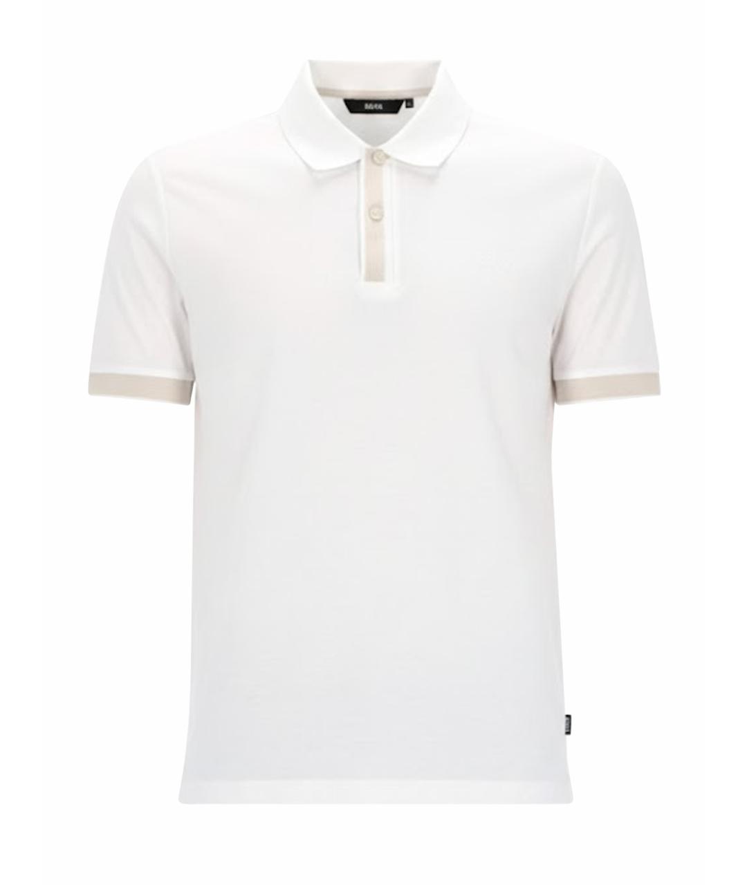 HUGO BOSS Белое хлопковое поло с коротким рукавом, фото 1