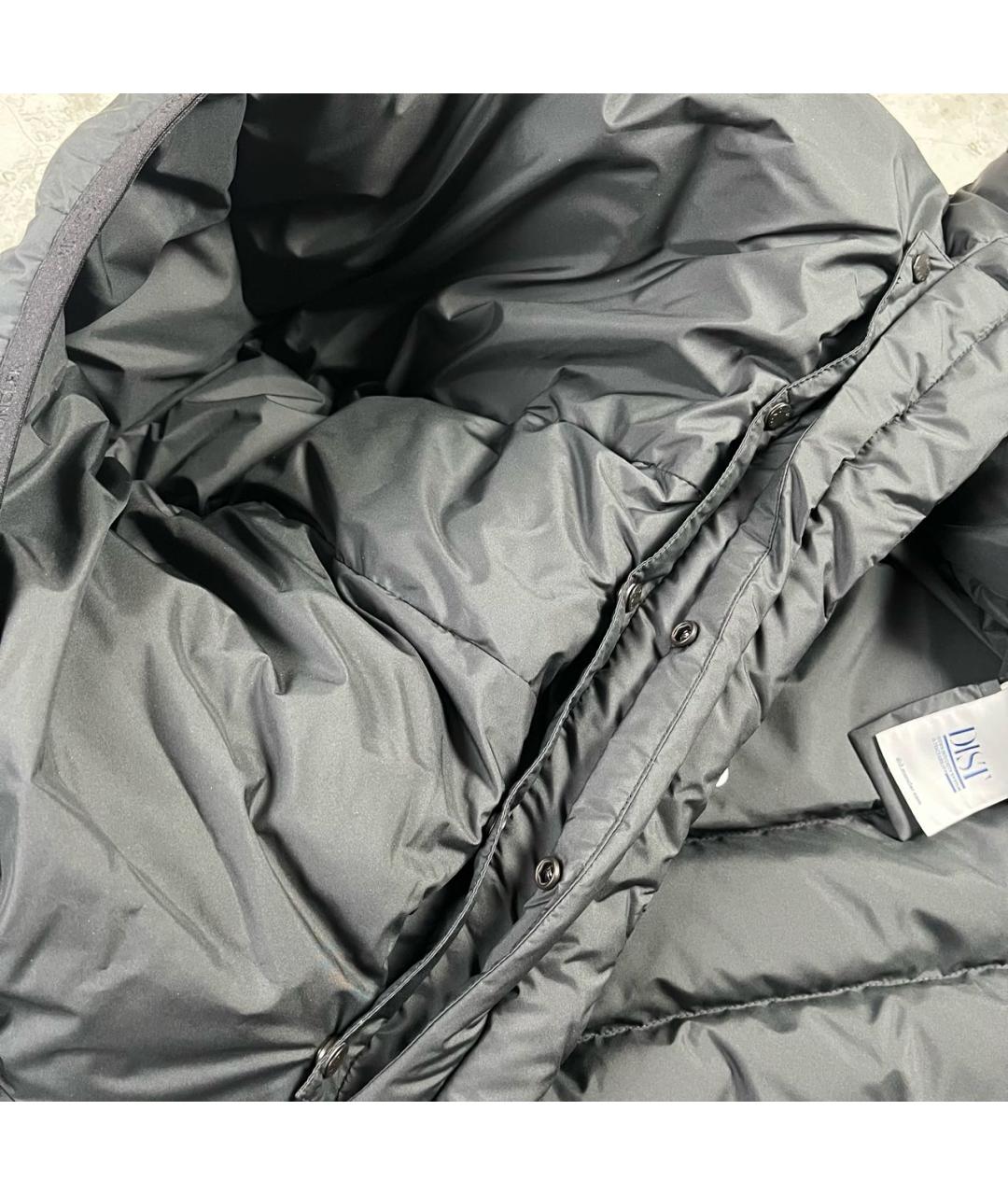 MONCLER Черный полиэстеровый пуховик, фото 7