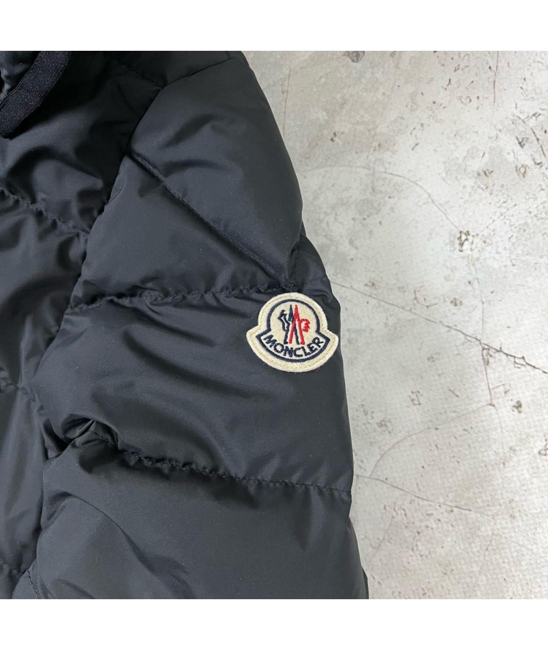 MONCLER Черный полиэстеровый пуховик, фото 2