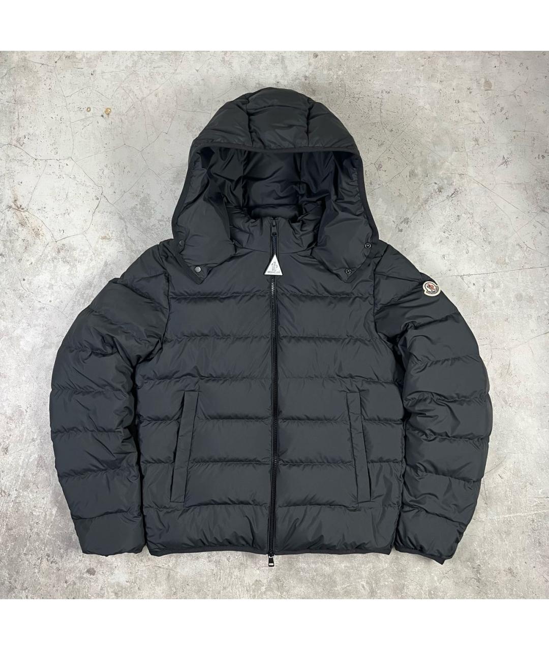 MONCLER Черный полиэстеровый пуховик, фото 8