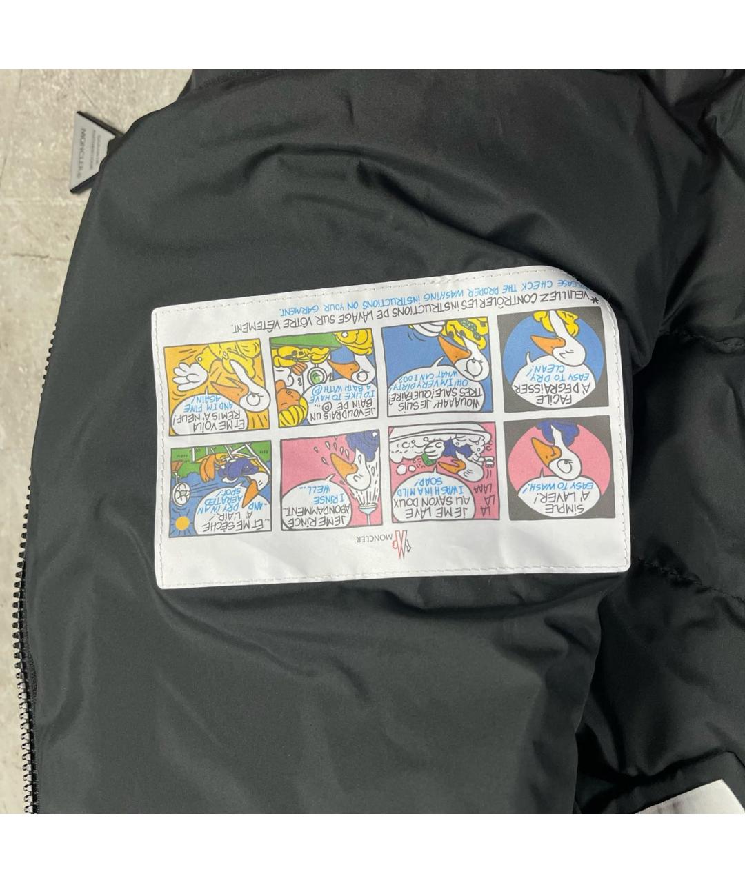 MONCLER Черный полиэстеровый пуховик, фото 4