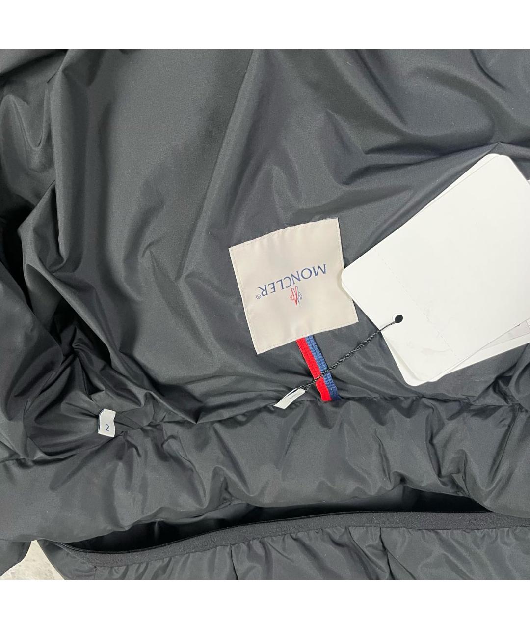 MONCLER Черный полиэстеровый пуховик, фото 3