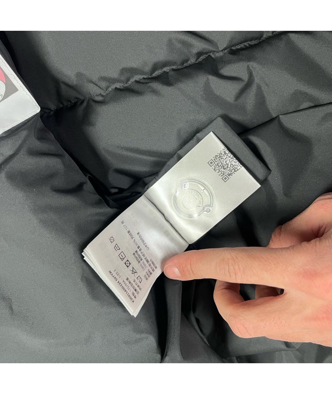 MONCLER Черный полиэстеровый пуховик, фото 5