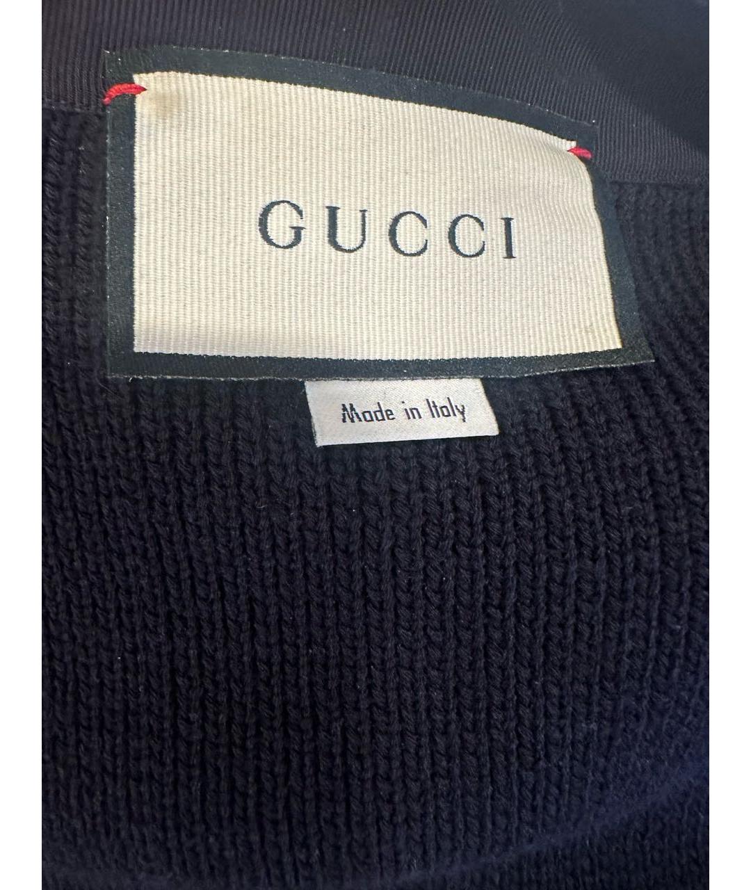 GUCCI Темно-синий шерстяной кардиган, фото 4