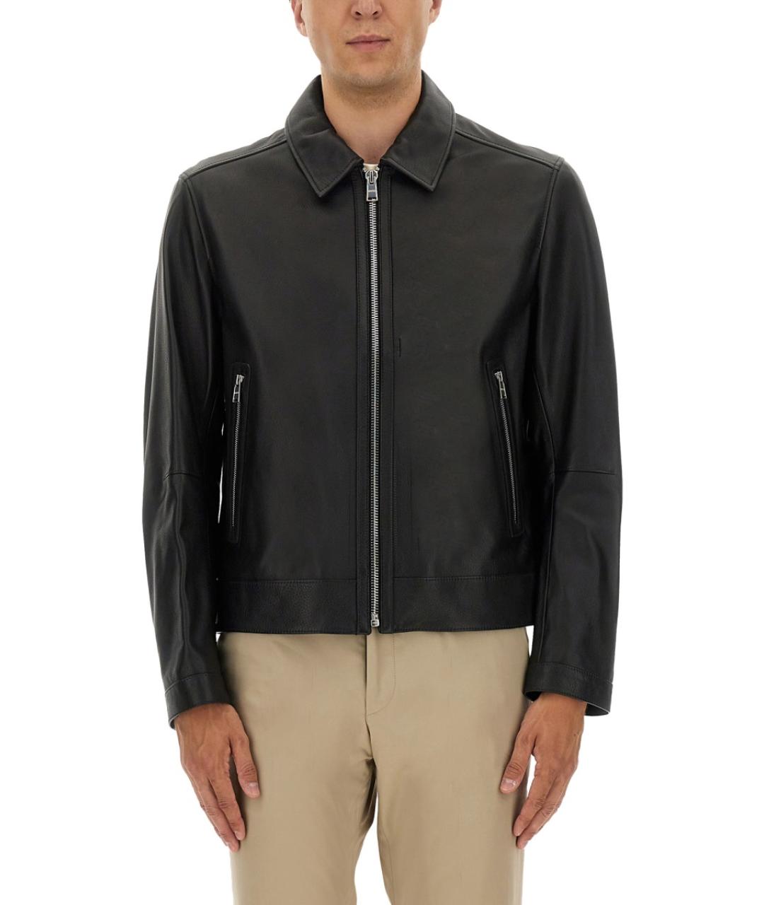 HUGO BOSS Черная кожаная куртка, фото 5