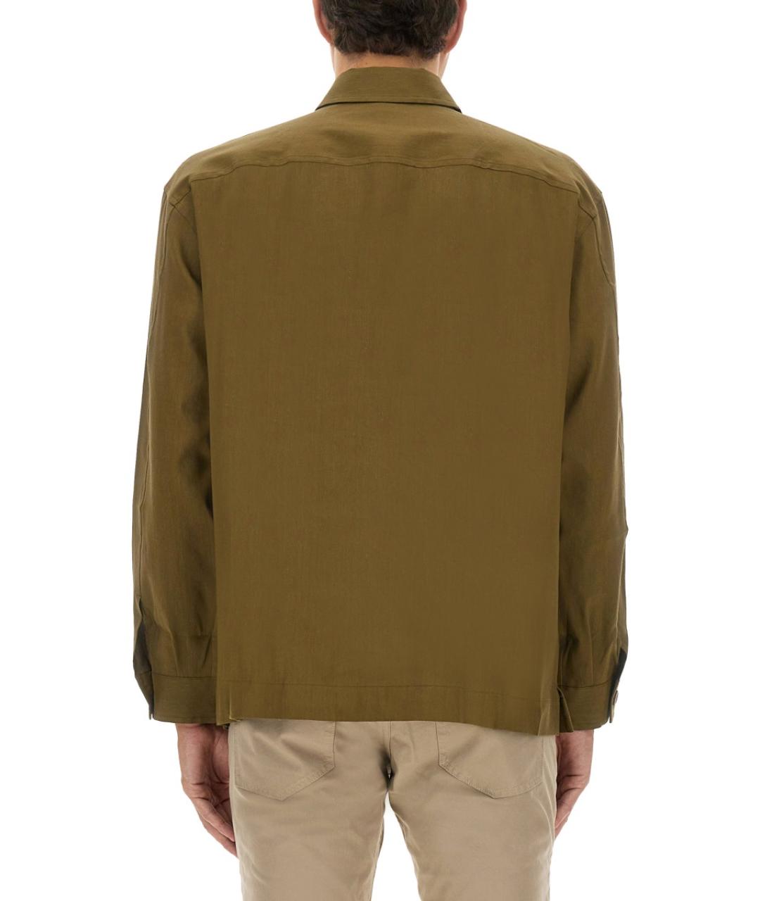 HUGO BOSS Хаки льняная кэжуал рубашка, фото 3