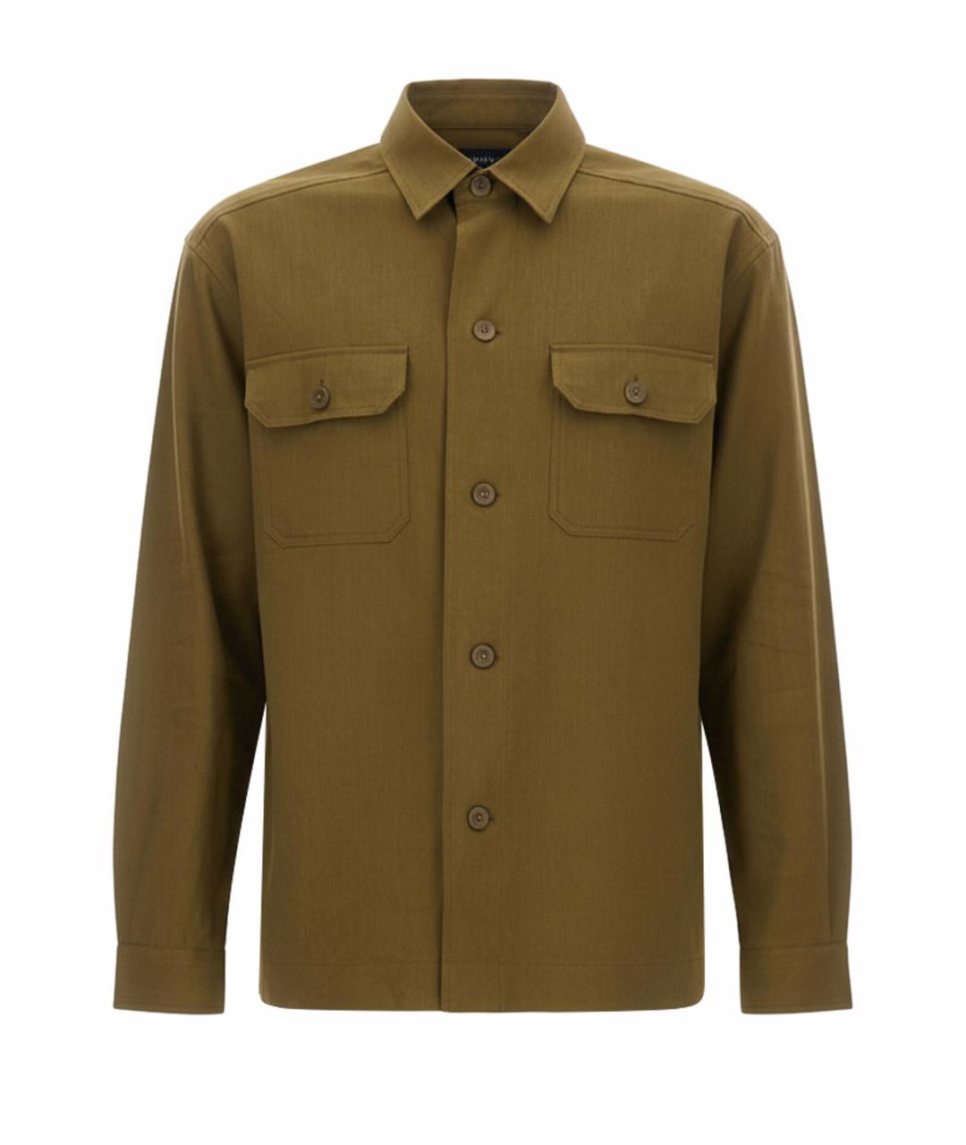 HUGO BOSS Хаки льняная кэжуал рубашка, фото 1