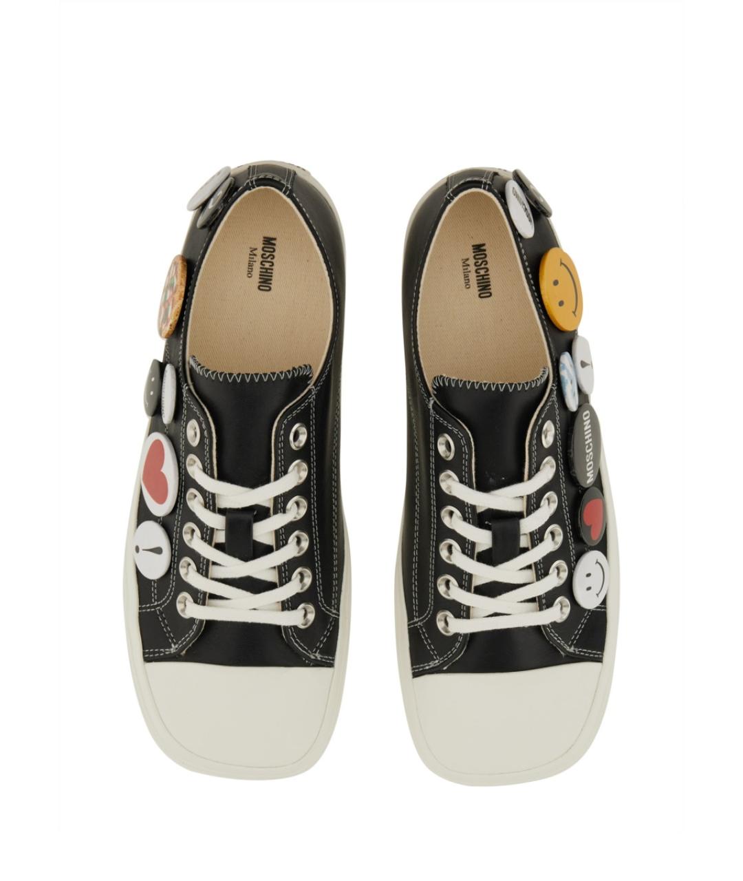 MOSCHINO Черные кожаные кеды, фото 6