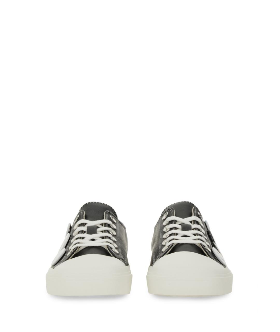 MOSCHINO Черные кожаные кеды, фото 4