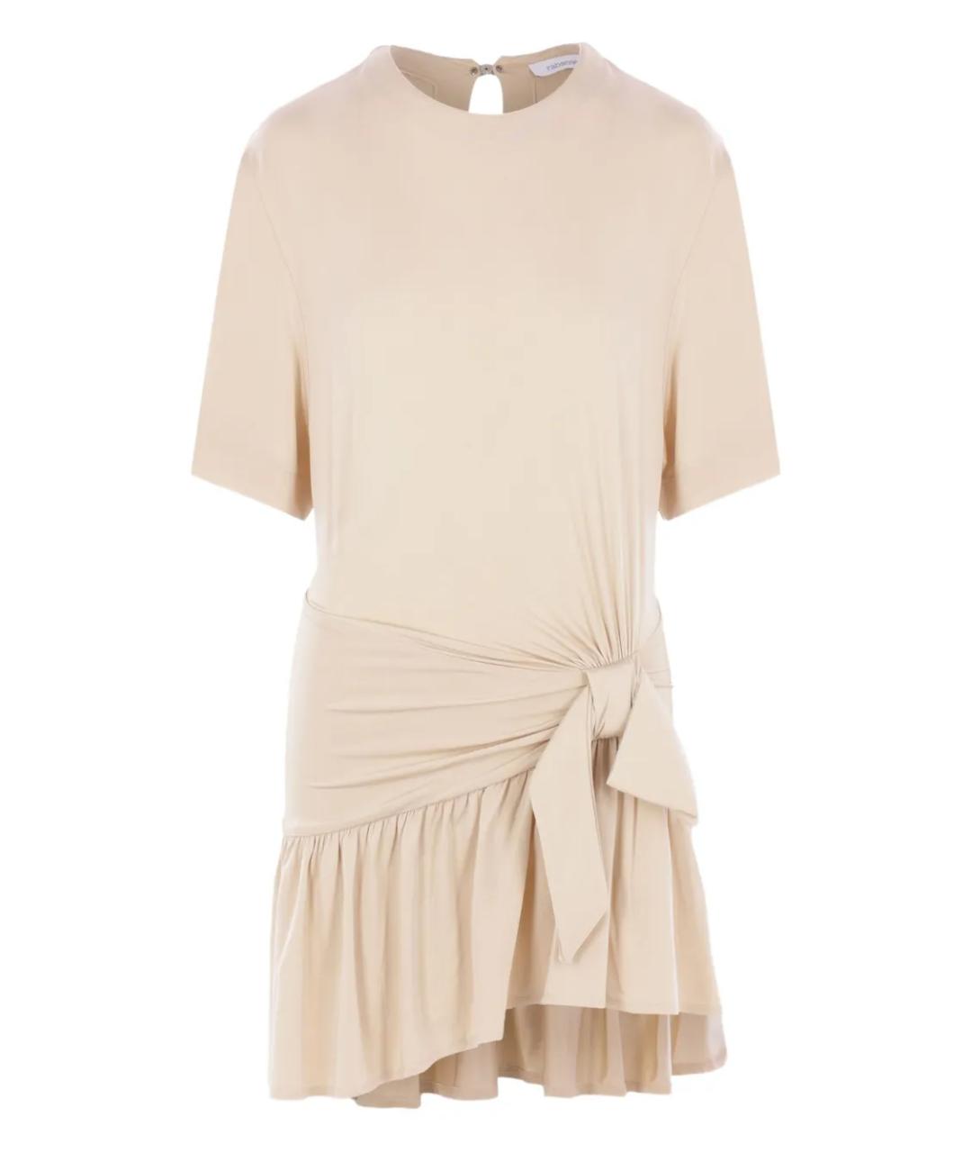 PACO RABANNE Бежевое вискозное повседневное платье, фото 1