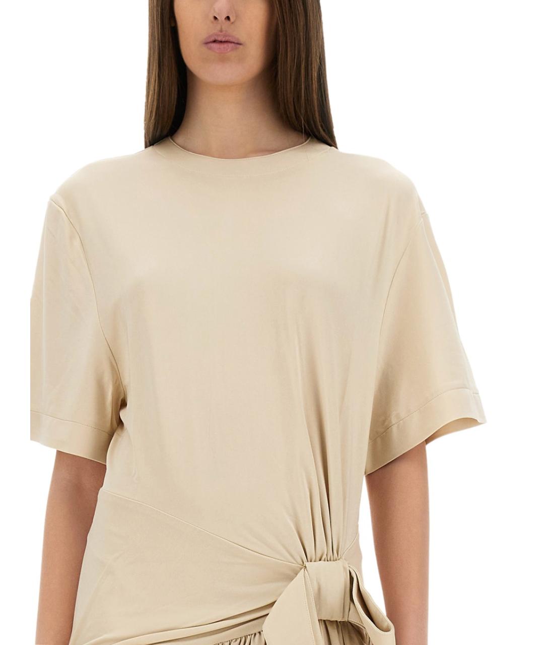 PACO RABANNE Бежевое вискозное повседневное платье, фото 5