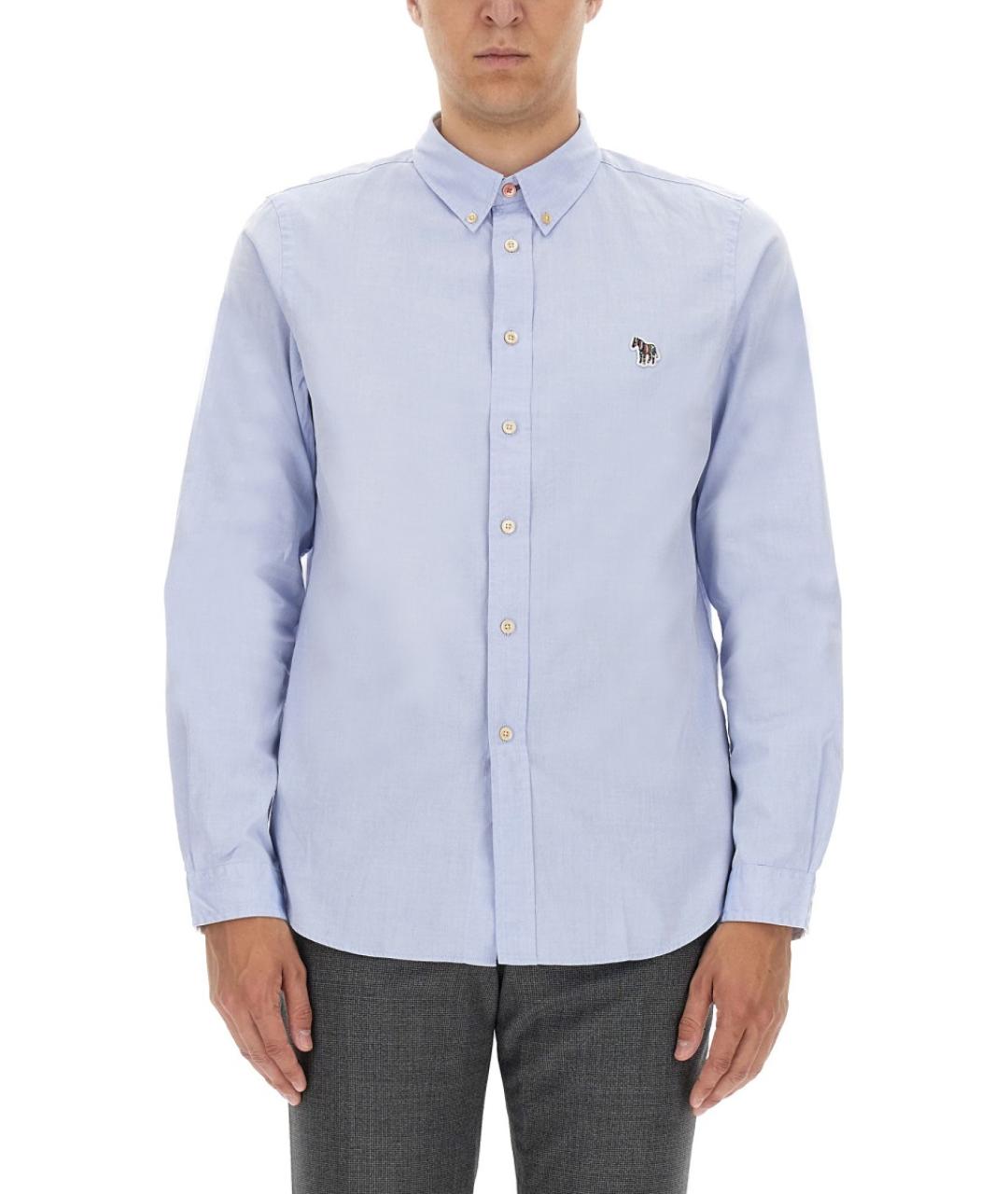 PS BY PAUL SMITH Синяя хлопковая кэжуал рубашка, фото 2