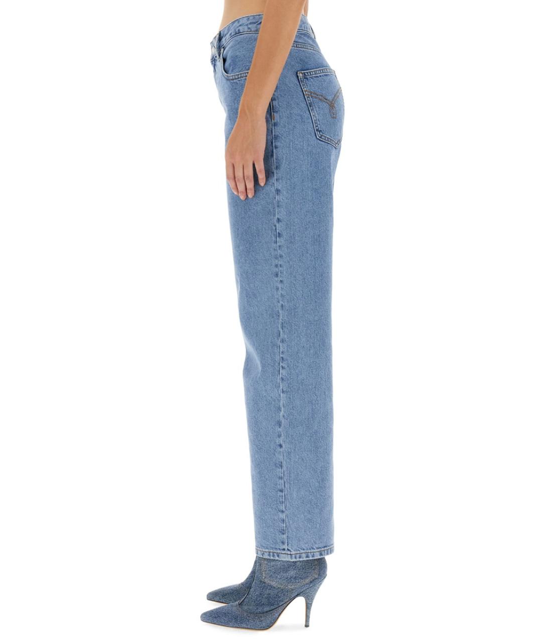 MOSCHINO JEANS Синие хлопковые прямые джинсы, фото 4