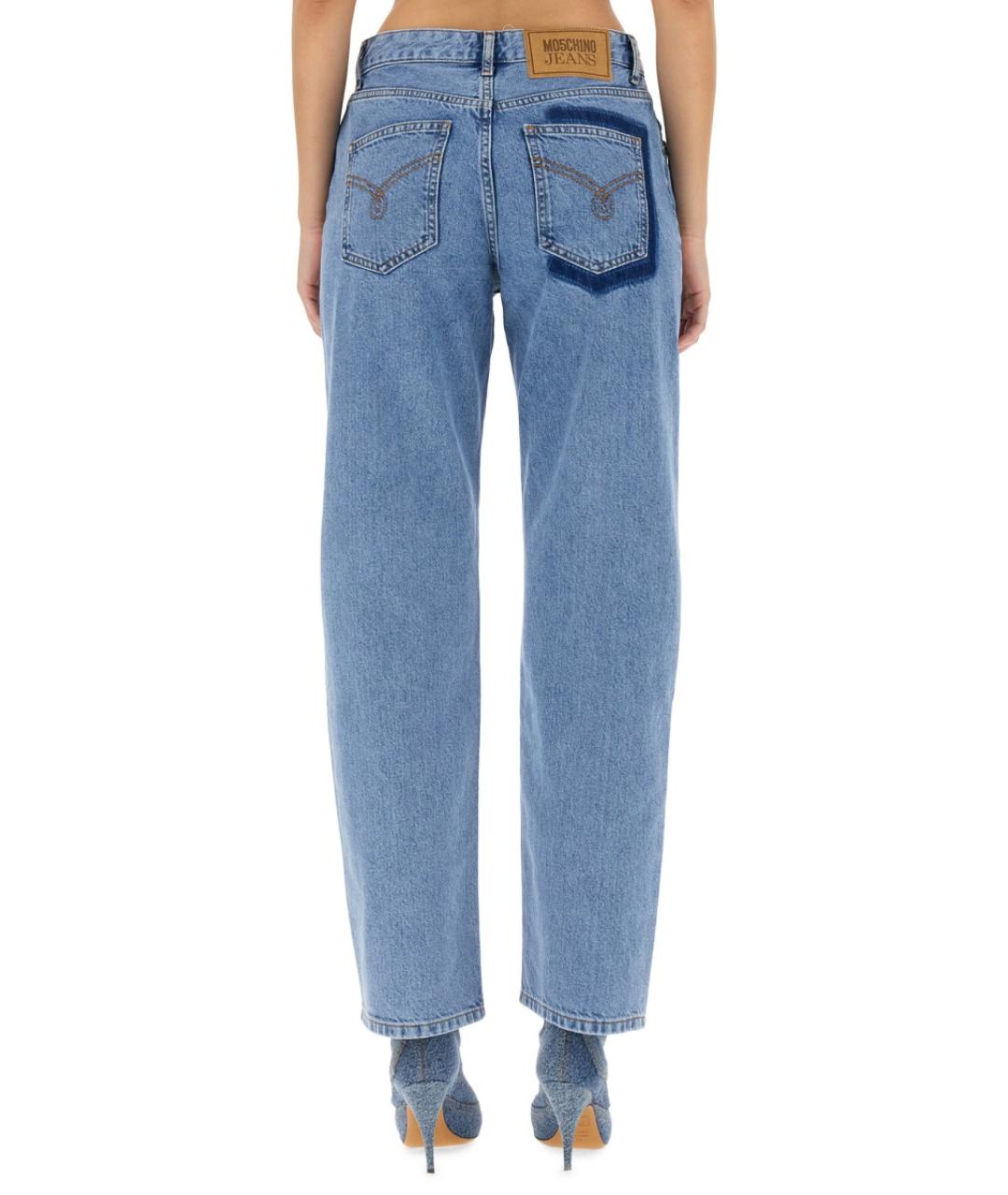 MOSCHINO JEANS Синие хлопковые прямые джинсы, фото 3