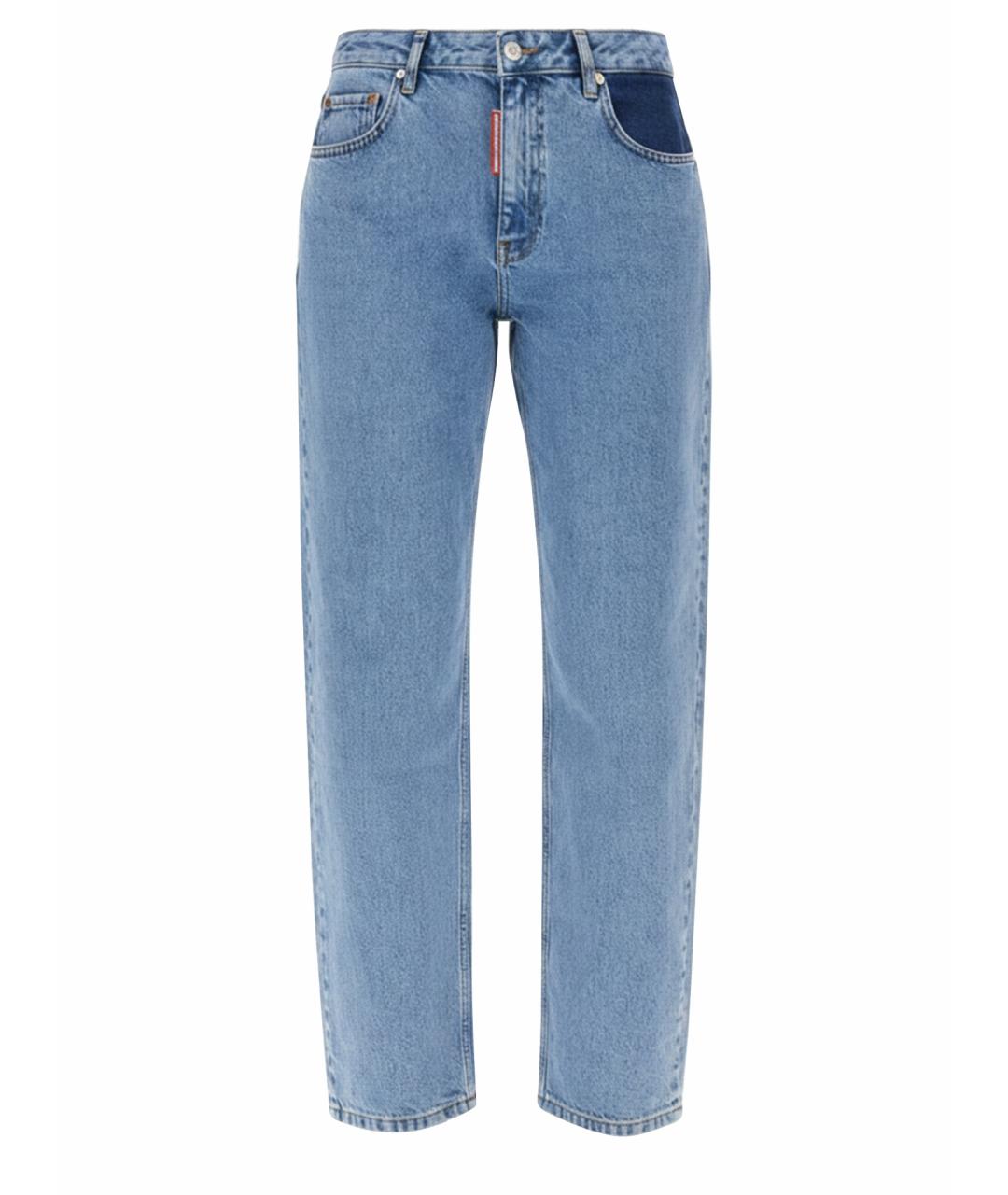 MOSCHINO JEANS Синие хлопковые прямые джинсы, фото 1