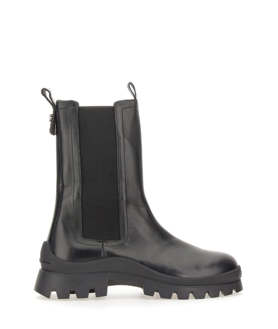 DSQUARED2 Черные кожаные ботинки, фото 1