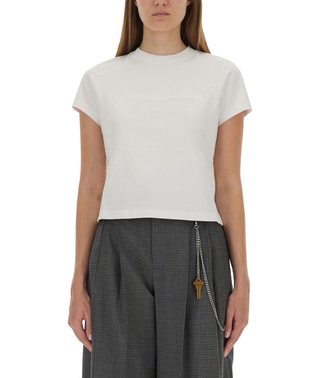 ALEXANDER WANG Белая хлопковая футболка, фото 5