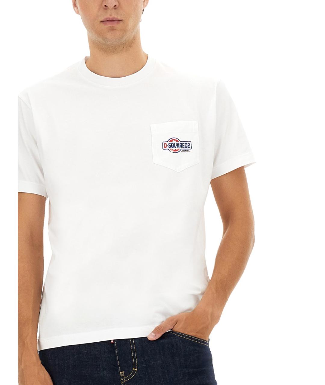 DSQUARED2 Белая хлопковая футболка, фото 4